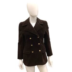 Vintage Women’s Blazer SZ S Corduroy Buttons Front Pockets Chocolate Brown Color